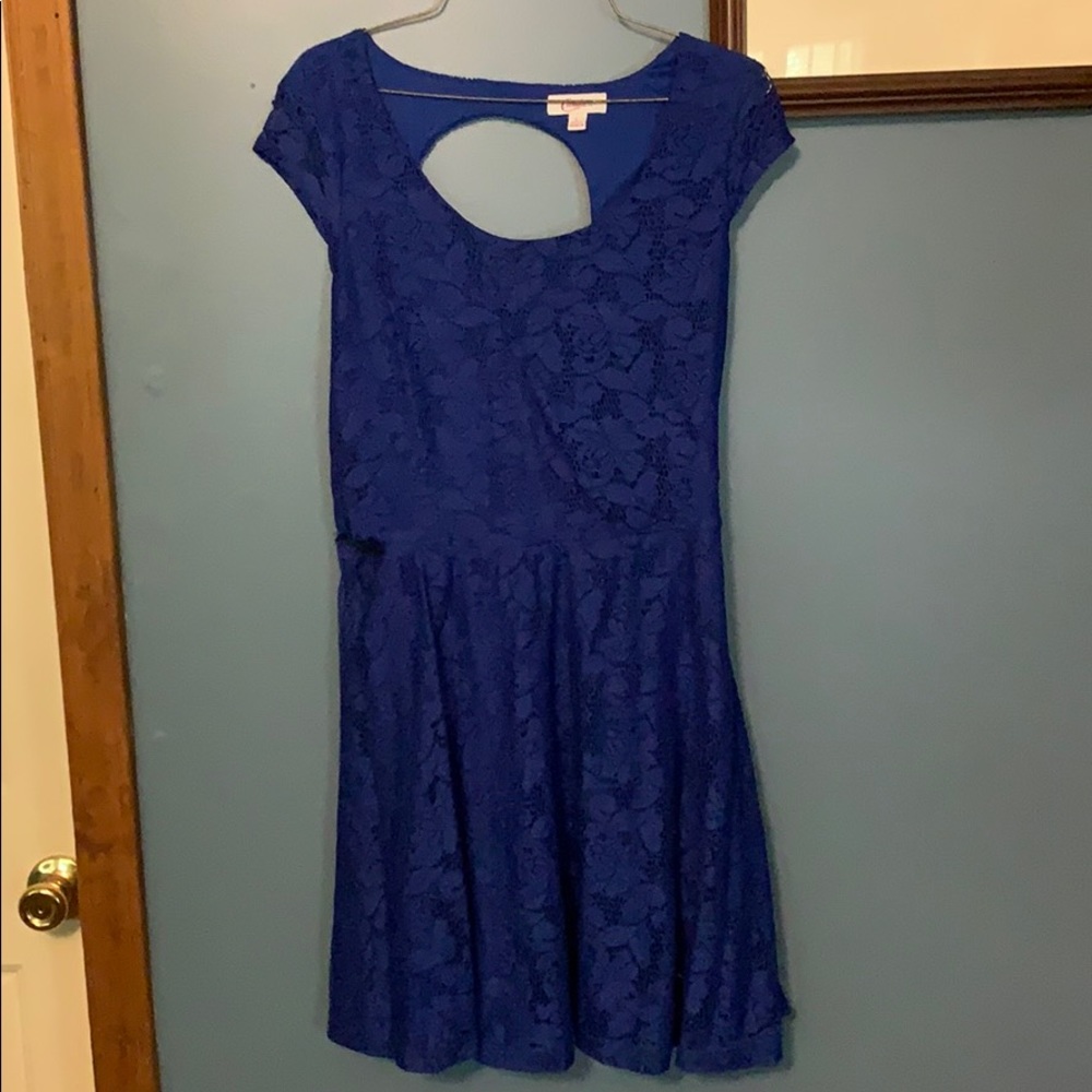 Blue floral print dress